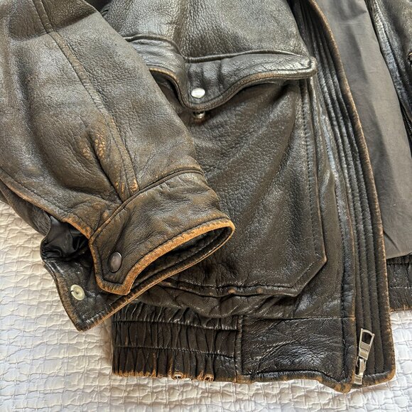 Vintage Expedition By Robert Comstock Leather Bomber Jacket, Men's size 42 - Picture 3 of 6
